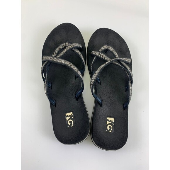 Teva Olowahu Mush Sandal 6840 Slip On Slide Strappy Black White Pattern Womens 9 - Picture 8 of 14